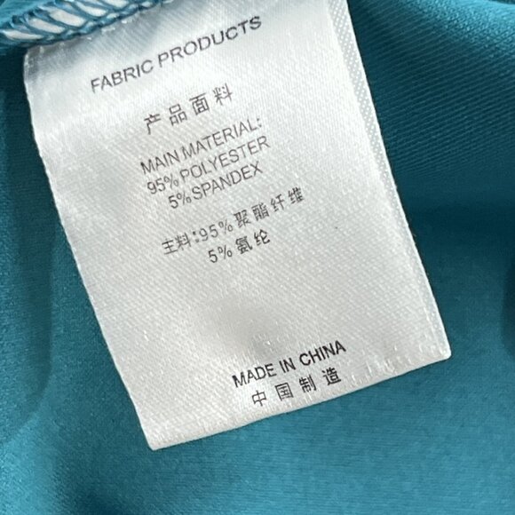 Aisire Vintage Redefined Dress Womens M Teal Chiffon Midi Faux Wrap Waist Ruffle - Picture 9 of 10